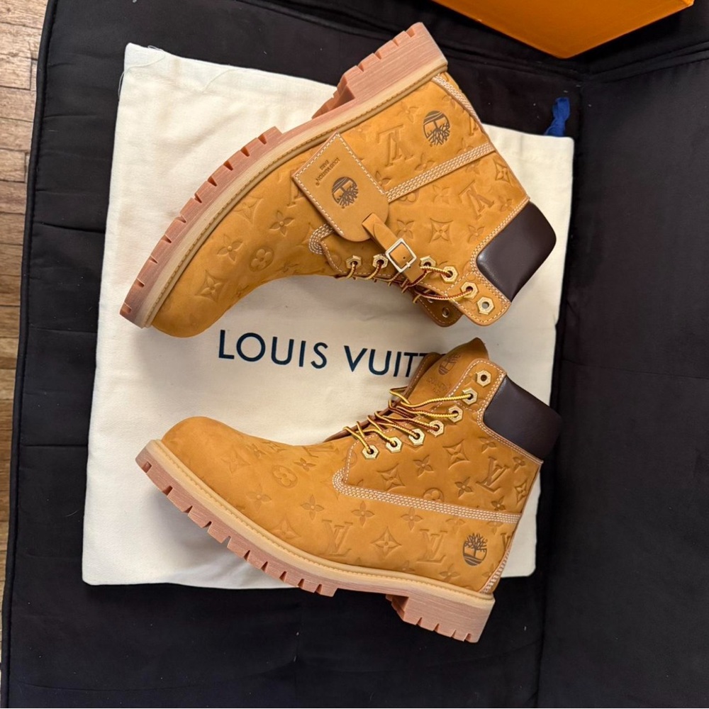 Louis Vuitton Tan and Brown Leather Ankle Boots